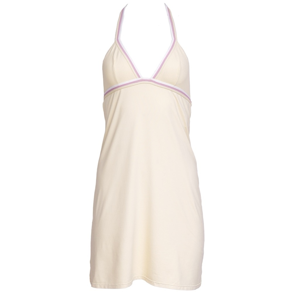 Chanel Butter Yellow Colorblock Halter Mini Dress